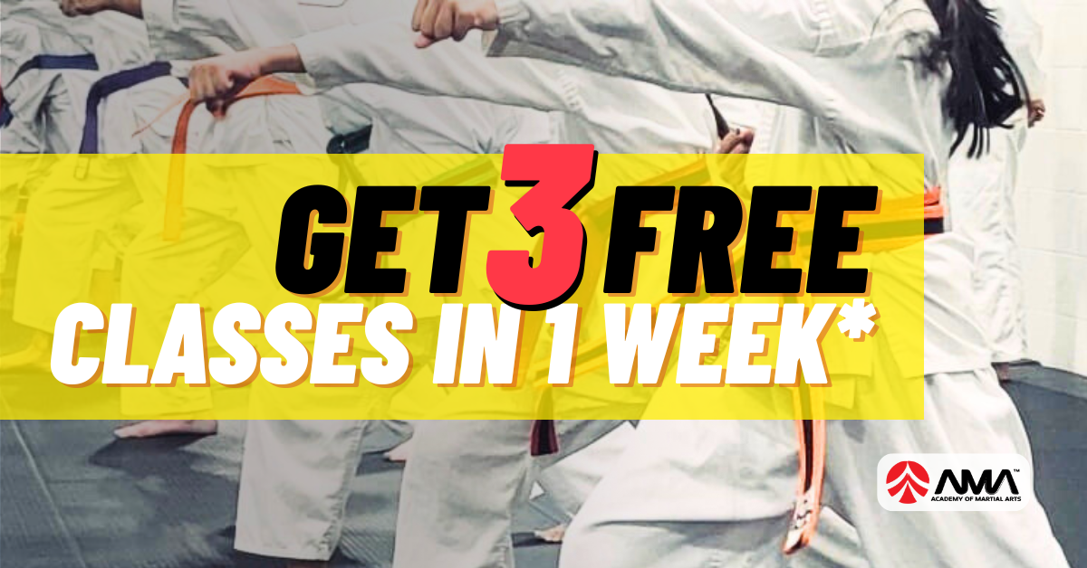 karate class in action with promotion overlay